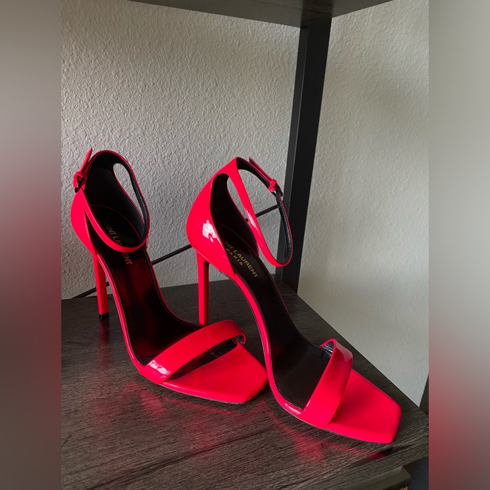 YSL Patent Sandal